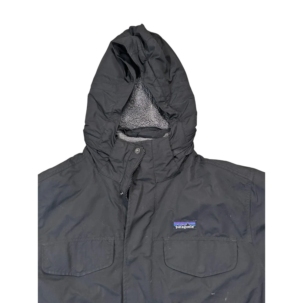 Patagonia Mens Isthmus Parka Black Fleece Lined Hooded Jacket 27021 FA19 Large